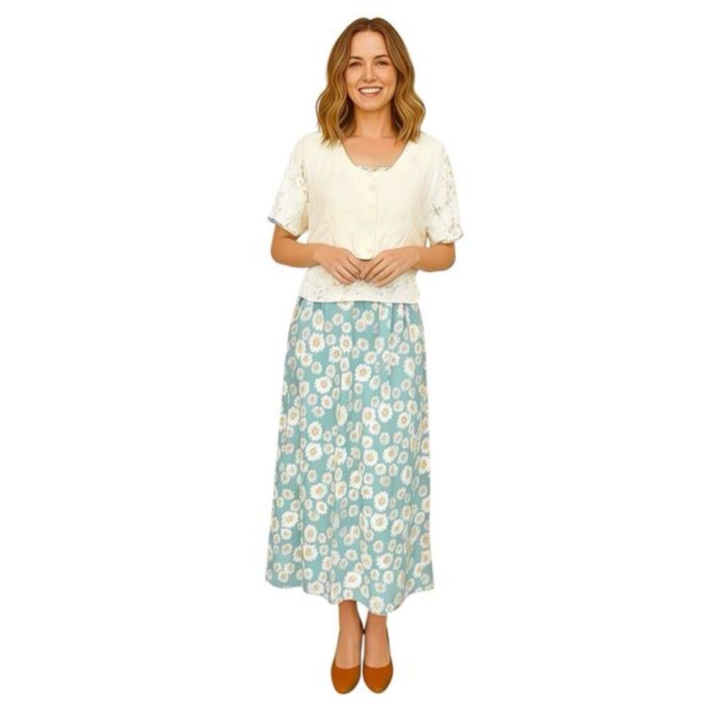 Y2k 80's Impressions Womens Dress Medium Button Floral Vintage Inspire Spring